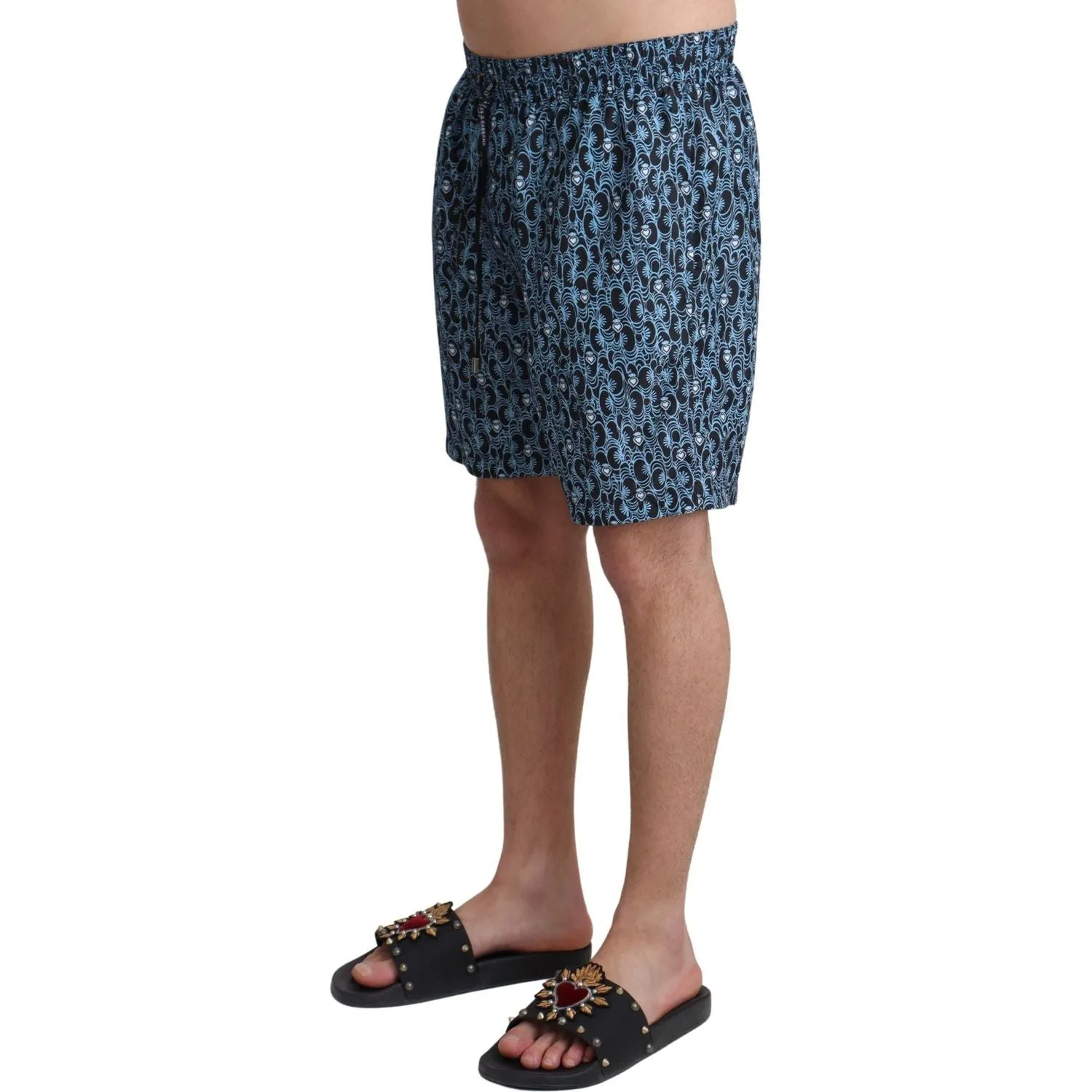 Dolce & Gabbana Chic Blue Drawstring Swim Trunks