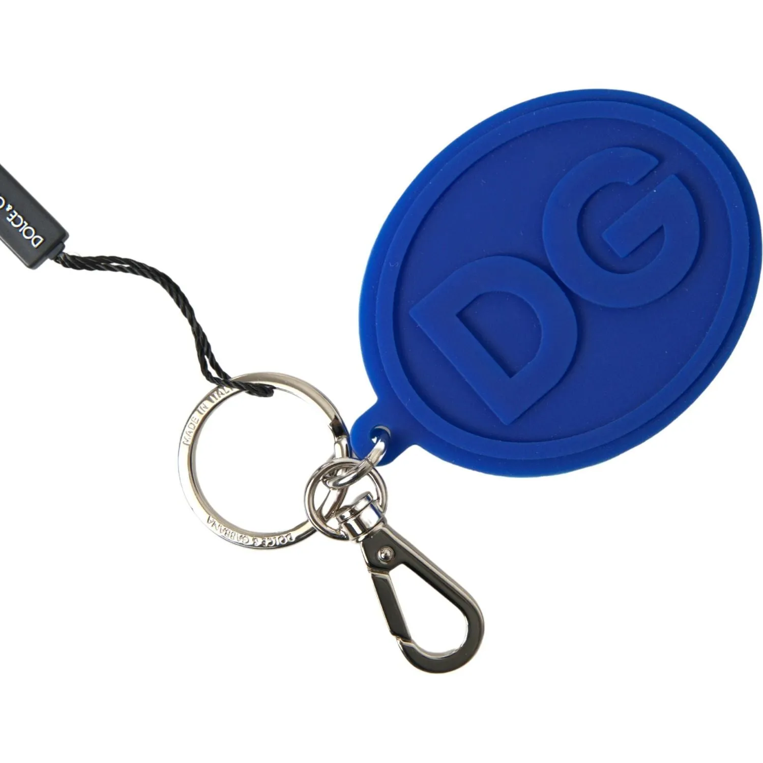 Dolce & Gabbana Chic Brass and Rubber Logo Keychain