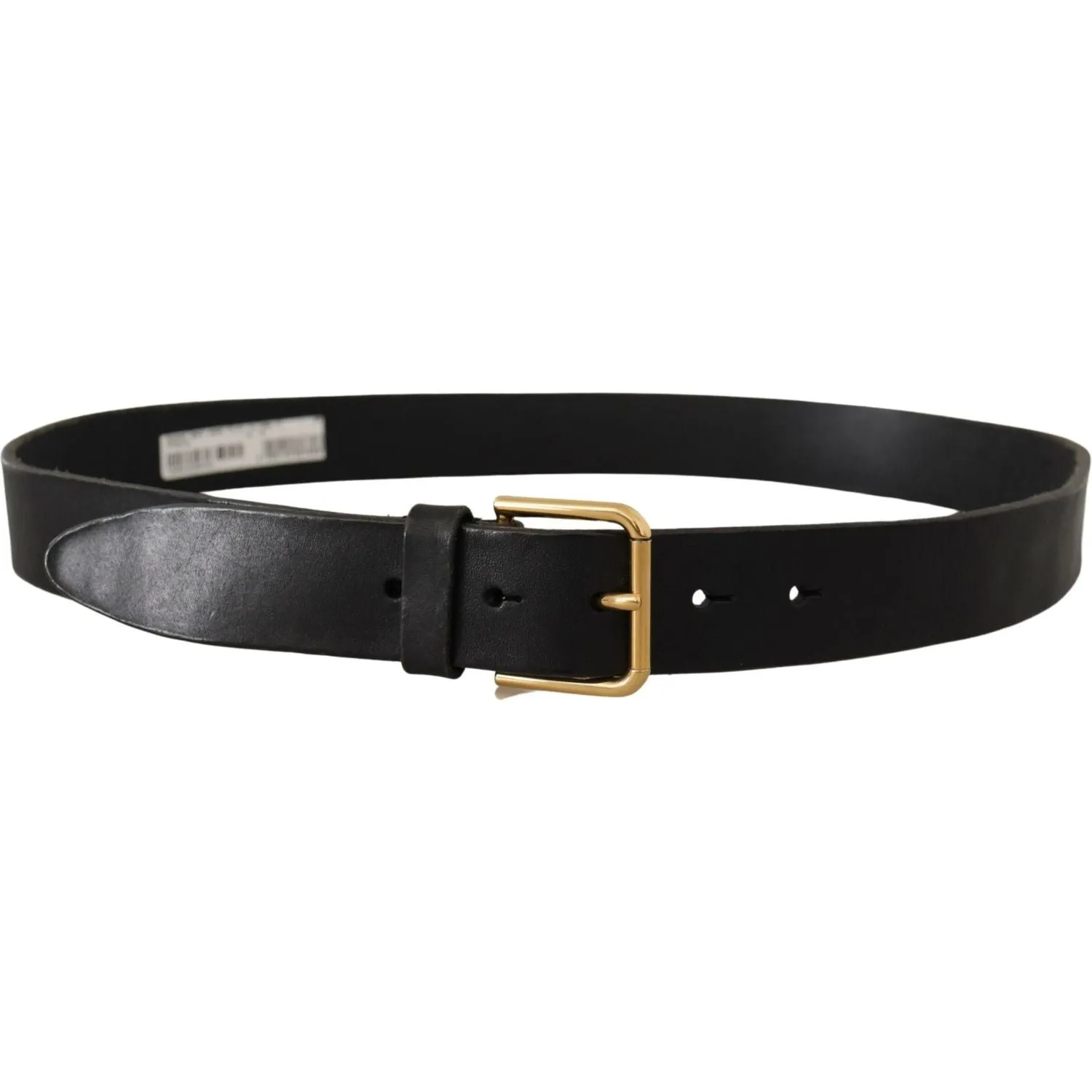 Dolce & Gabbana Elegant Black Leather Belt with Metal Buckle