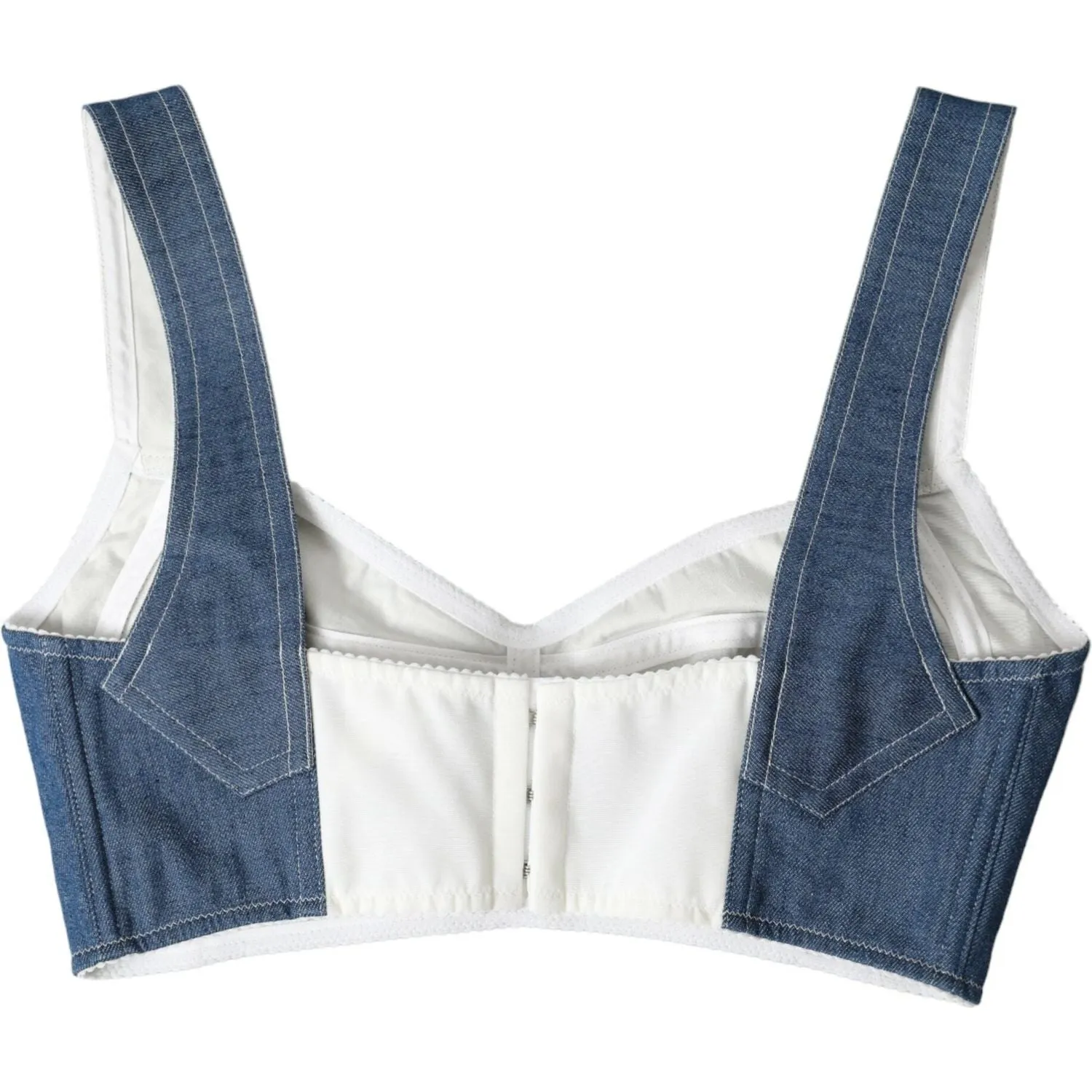 Dolce & Gabbana Elegant Blue Bustier Crop Top