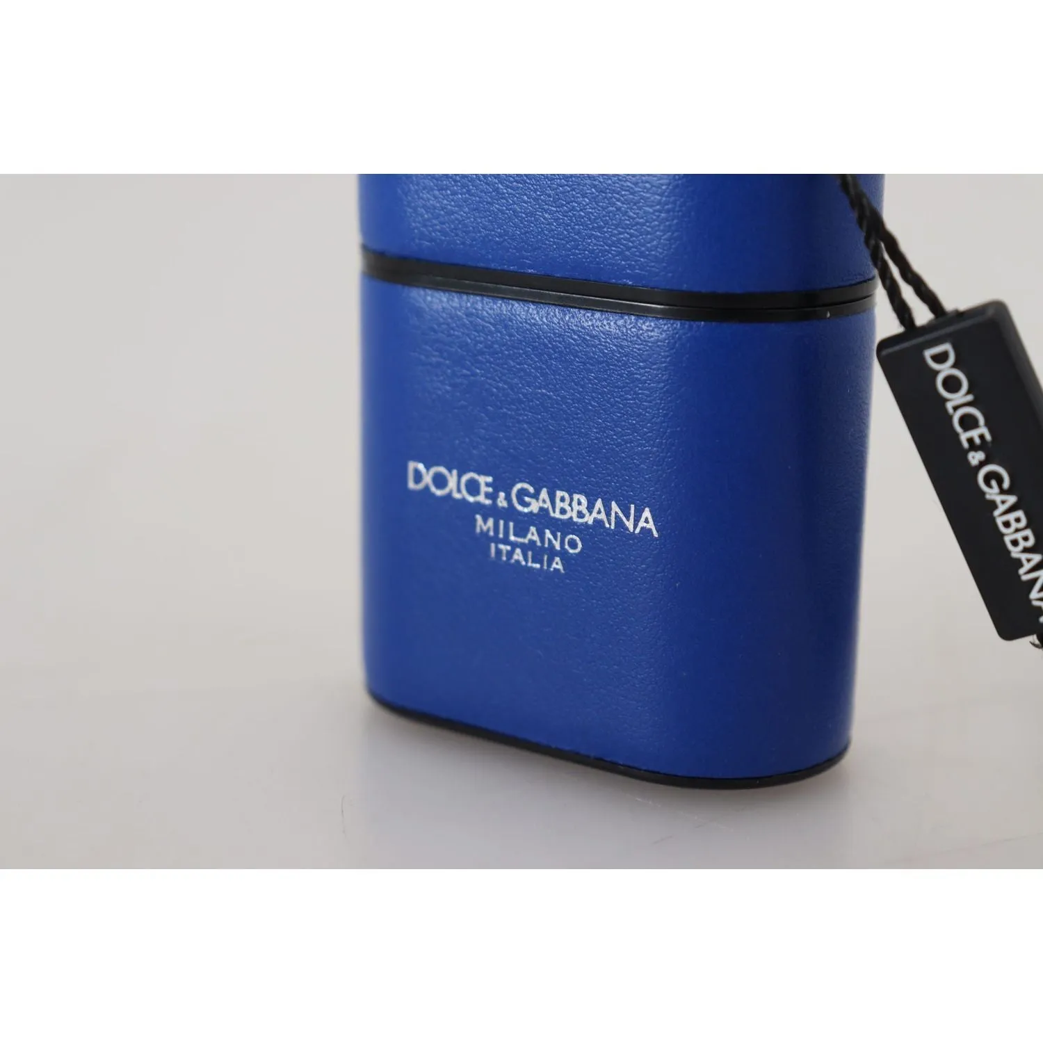 Dolce & Gabbana Elegant Blue Leather Airpods Case