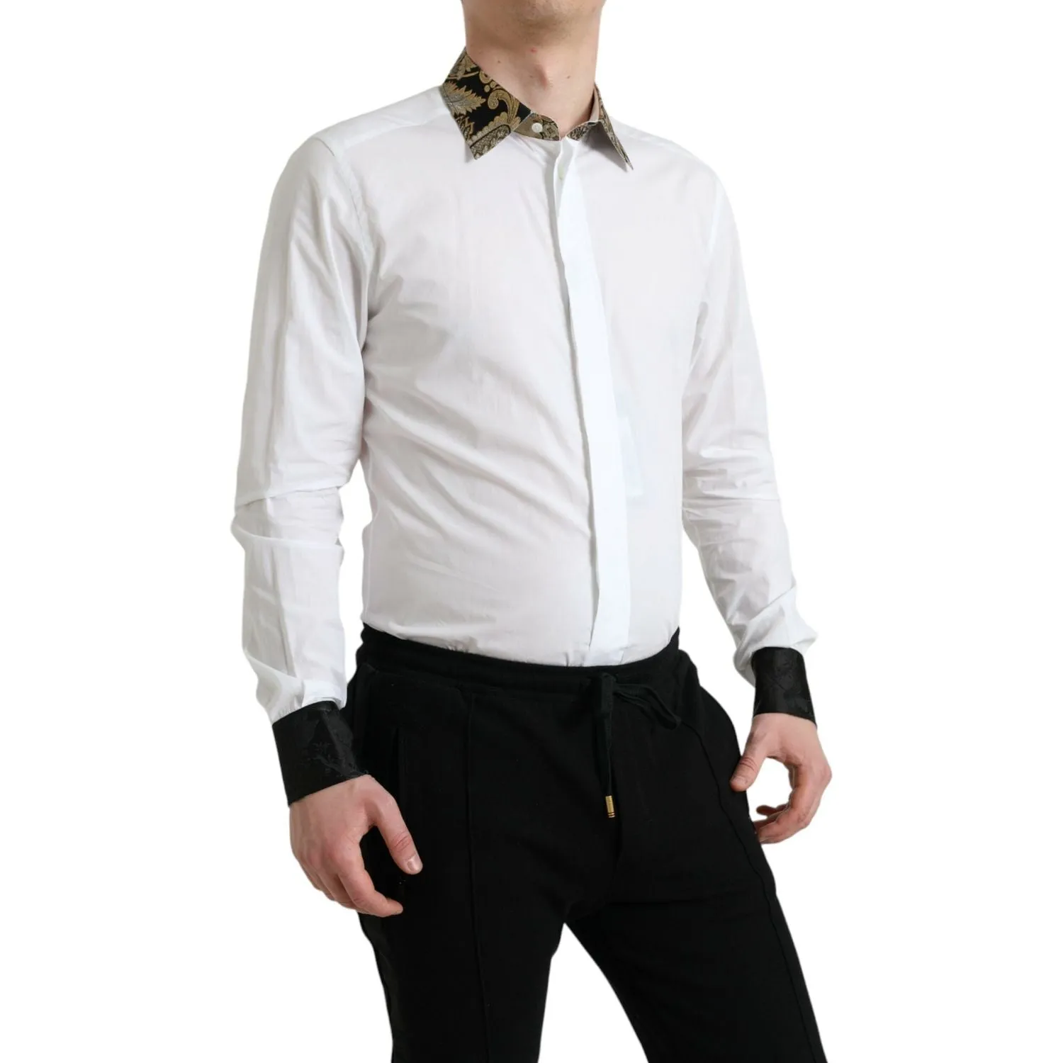 Dolce & Gabbana Elegant Gold Detail Dress Shirt