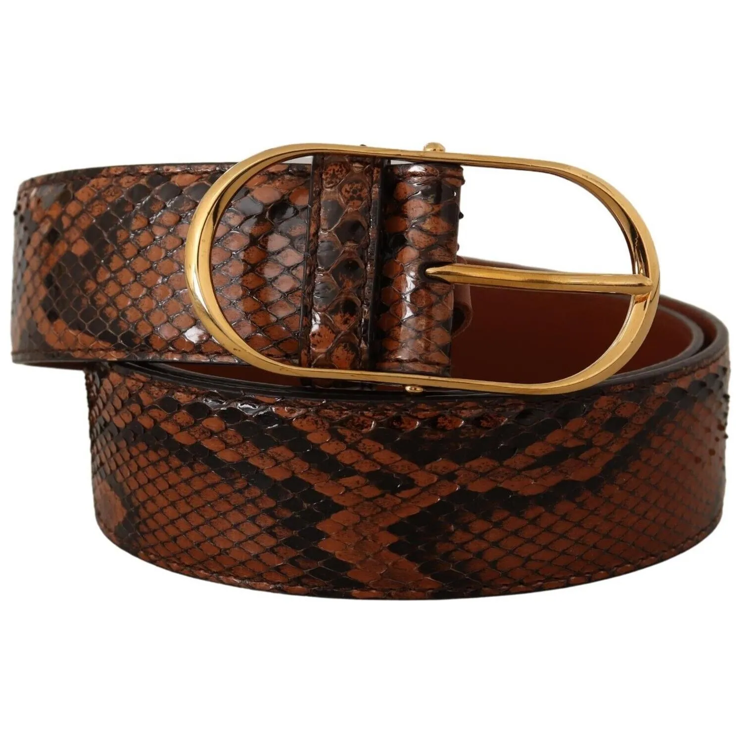 Dolce & Gabbana Elegant Leather Belt with Gold Buckle