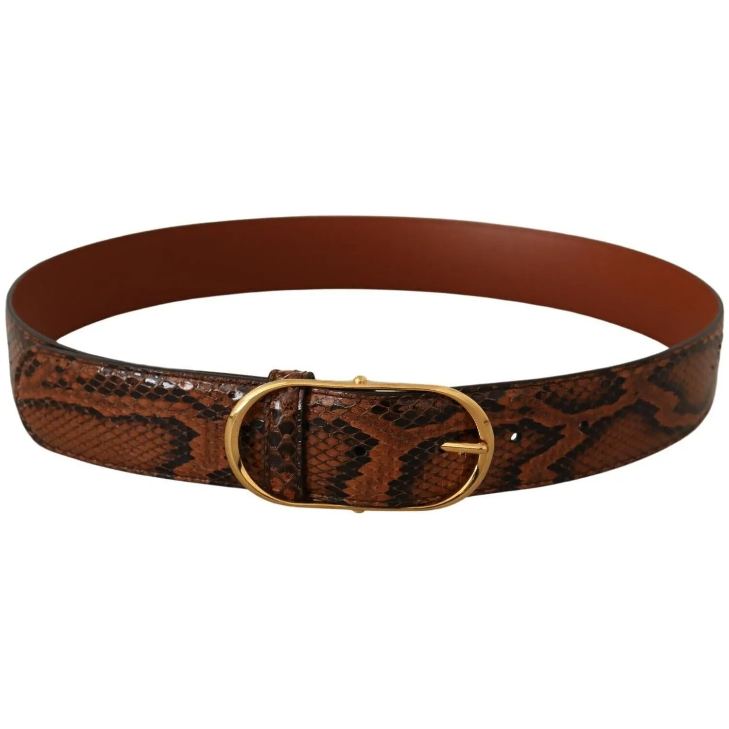 Dolce & Gabbana Elegant Leather Belt with Gold Buckle