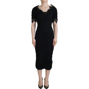 Dolce & Gabbana Elegant Sheath Short Sleeve Midi Dress