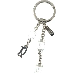 Dolce & Gabbana Silver Brass Logo Charm Keychain