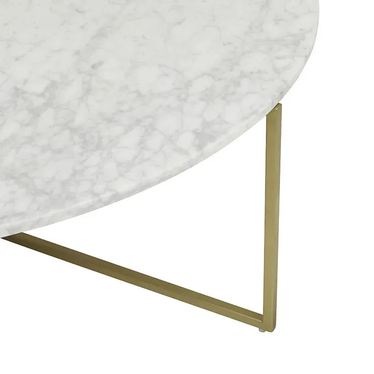 Elle Luxe Marble Round Coffee Table B/gold