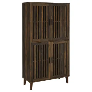 Elouise - 4 Door Engineered Wood Tall Accent Cabinet - Dark Pine