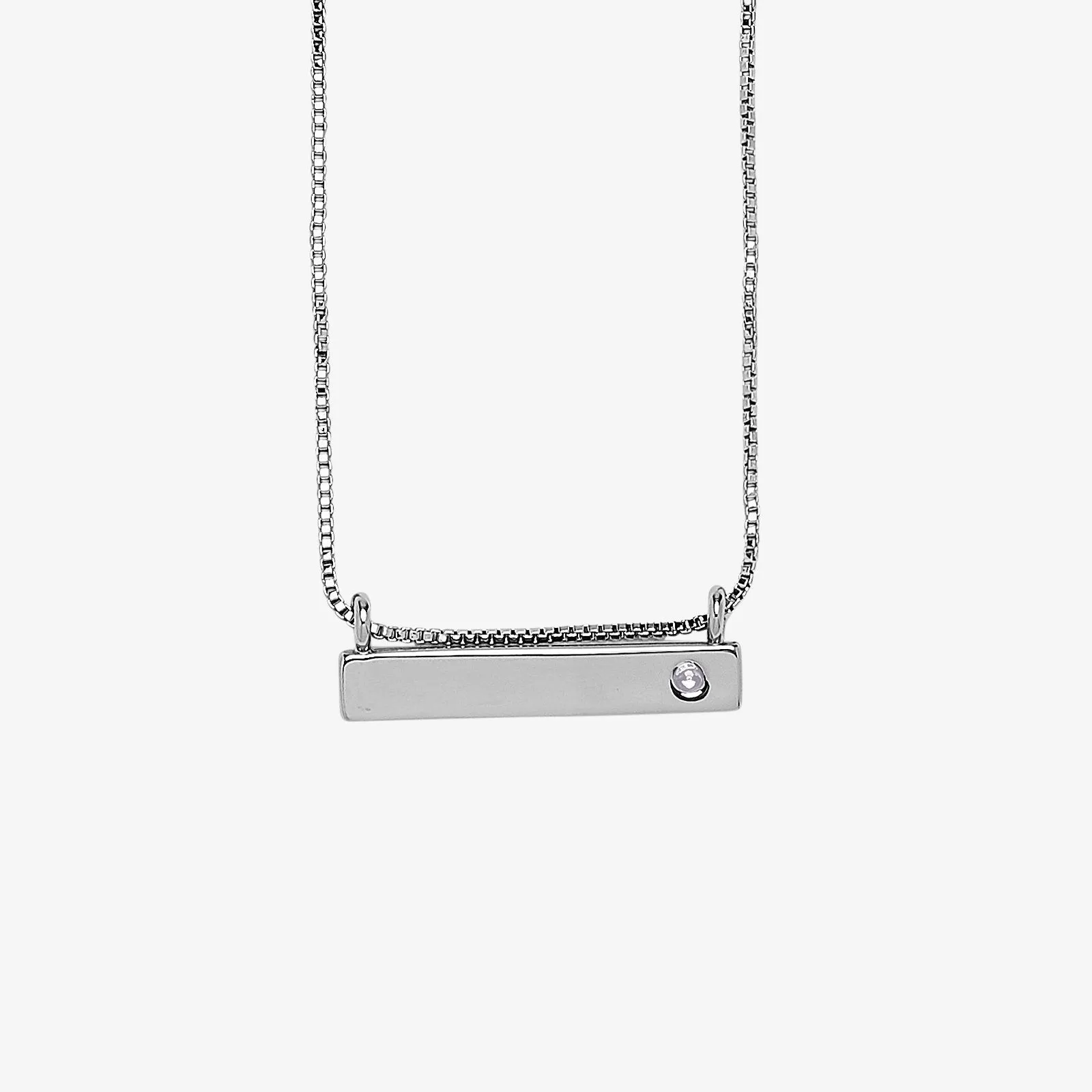 Engravable Bar Birthstone Necklace