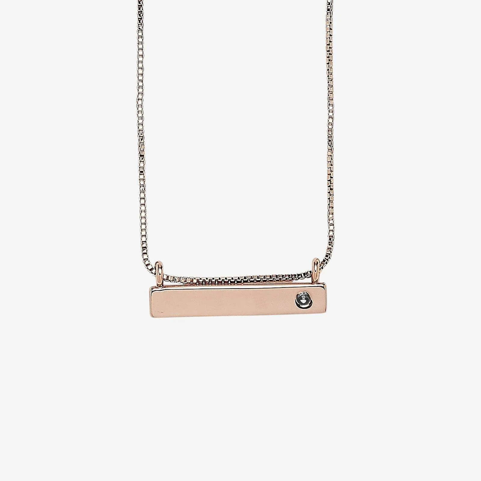 Engravable Bar Birthstone Necklace