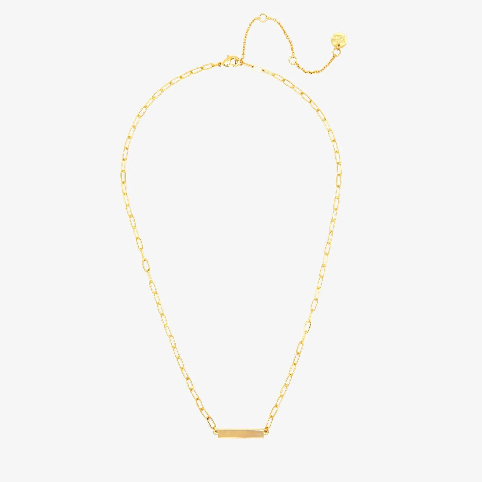 Engravable Paperclip Chain Bar Necklace