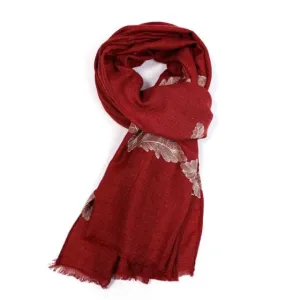 Feathers Scarf Red