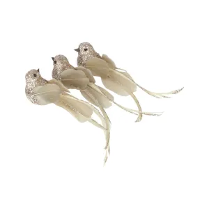 Florabelle Imports Glam Boxed Clip on Birds Gold (Set of 3)