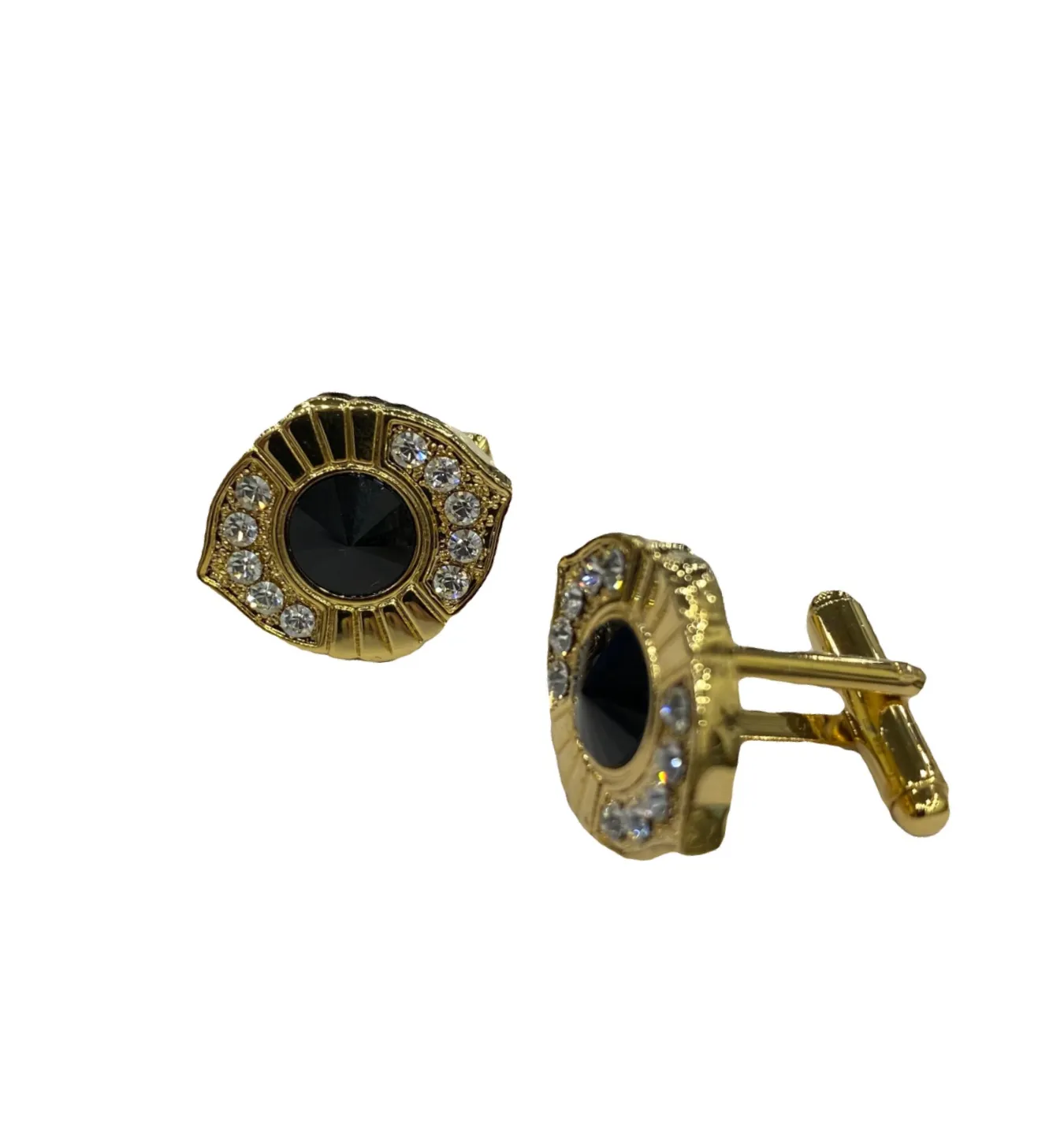 Fratello Cufflinks - Gold & Black Lemon Zest CL14