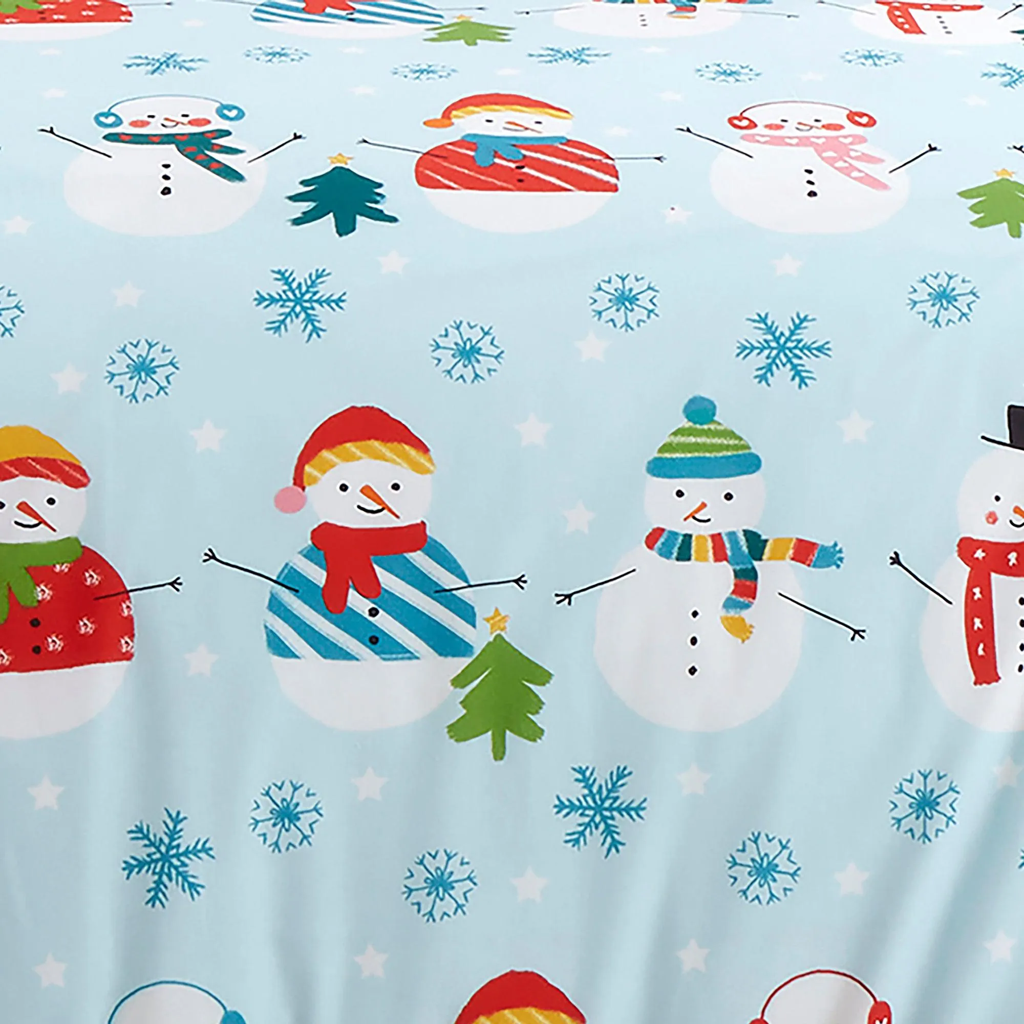 Fusion Christmas Snowman Duvet Cover Set - Duck Egg