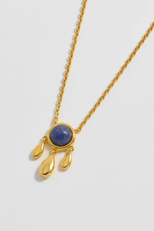 Gemstone Droplet Pendant Necklace