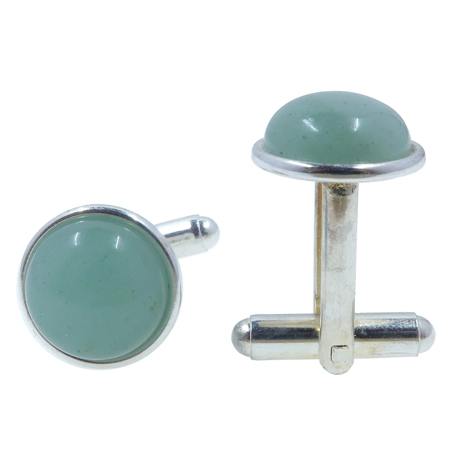 Green Aventurine Cufflinks Dress for Success Elite Gems in Silver