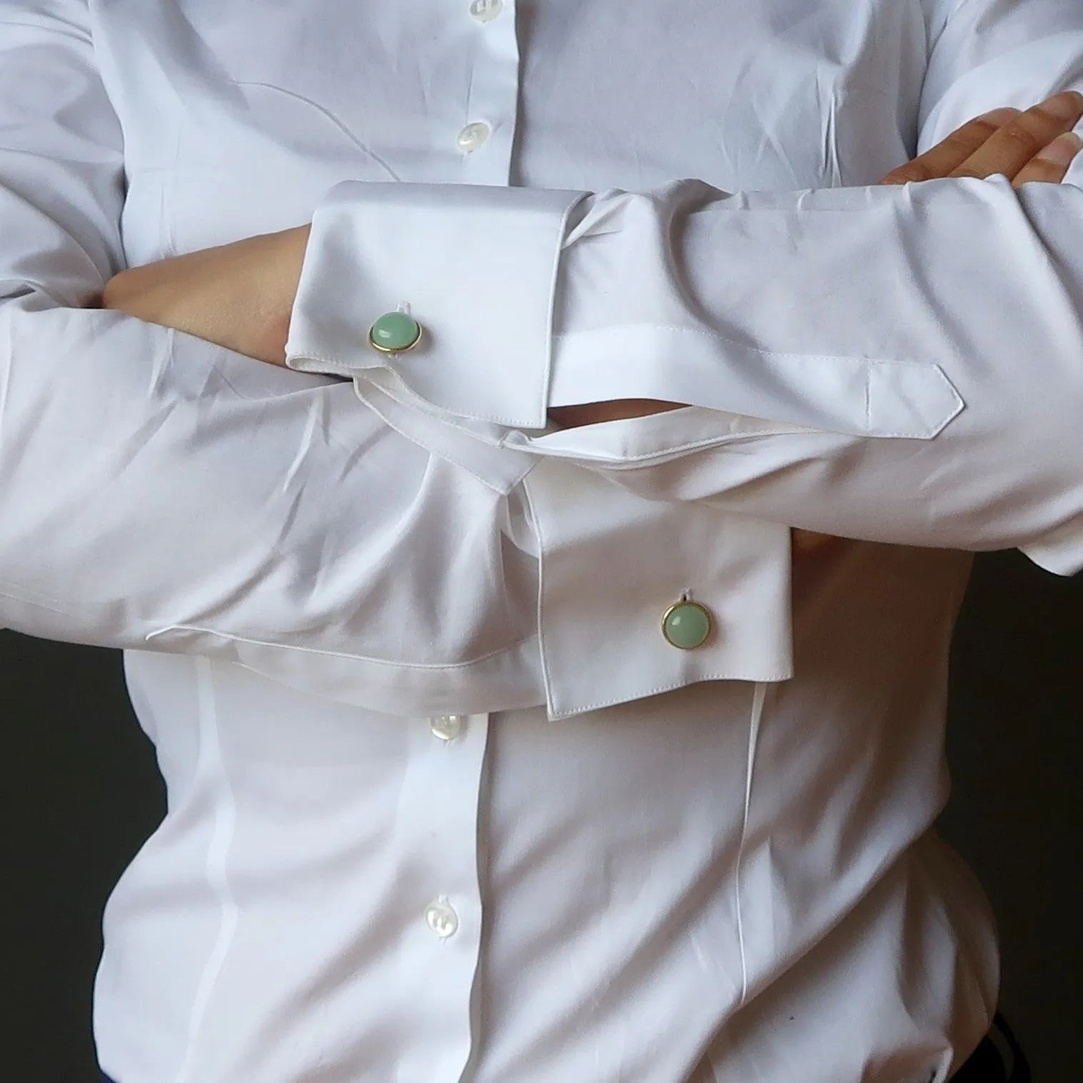 Green Aventurine Cufflinks Money Energy Go for Gold Gemstones