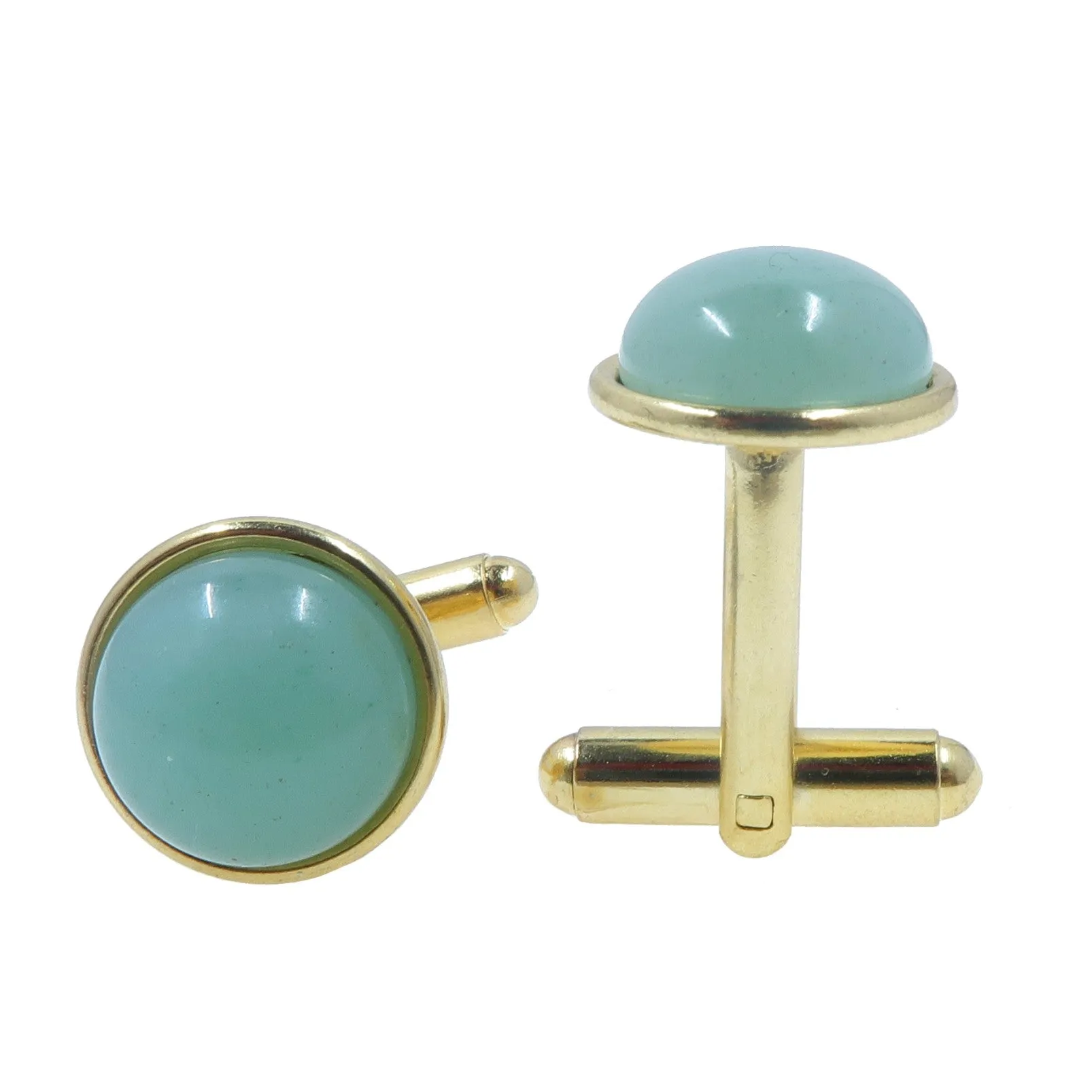 Green Aventurine Cufflinks Money Energy Go for Gold Gemstones