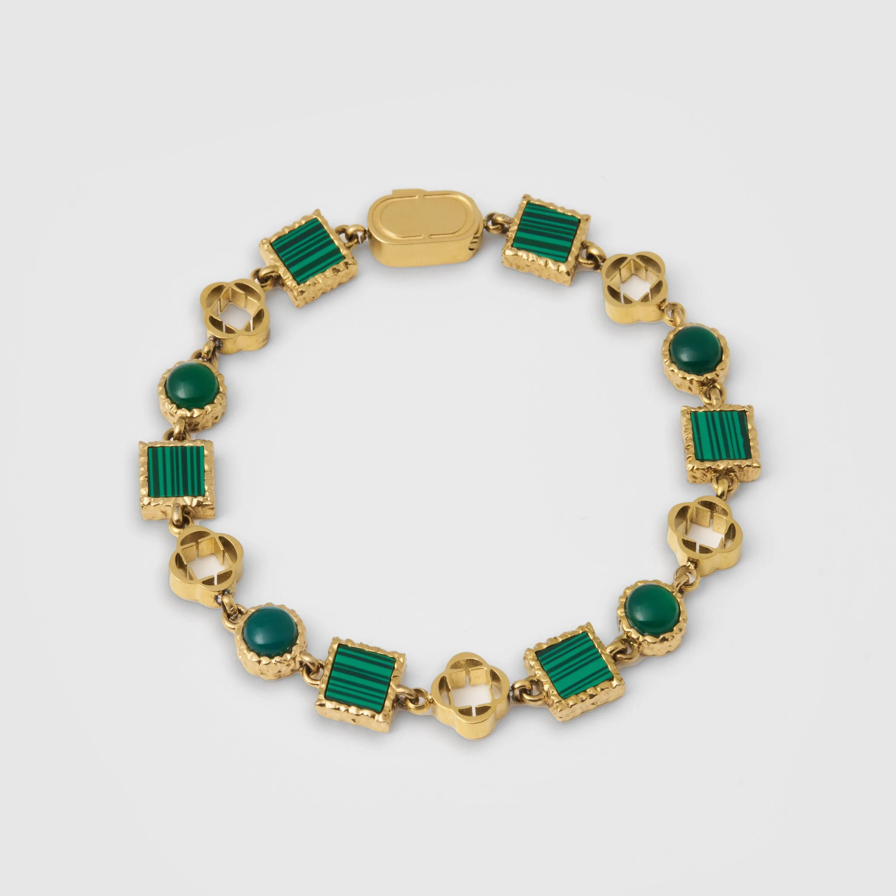 Green Quartz Gemstone Bracelet (Gold)