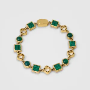 Green Quartz Gemstone Bracelet (Gold)