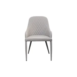 Kosta Light Grey Leather Dining Armchair