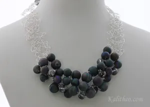 KTC-269 Agate Druzy Statement Necklace