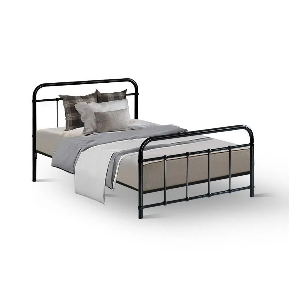 Leo Metal Single Bed Frame Black