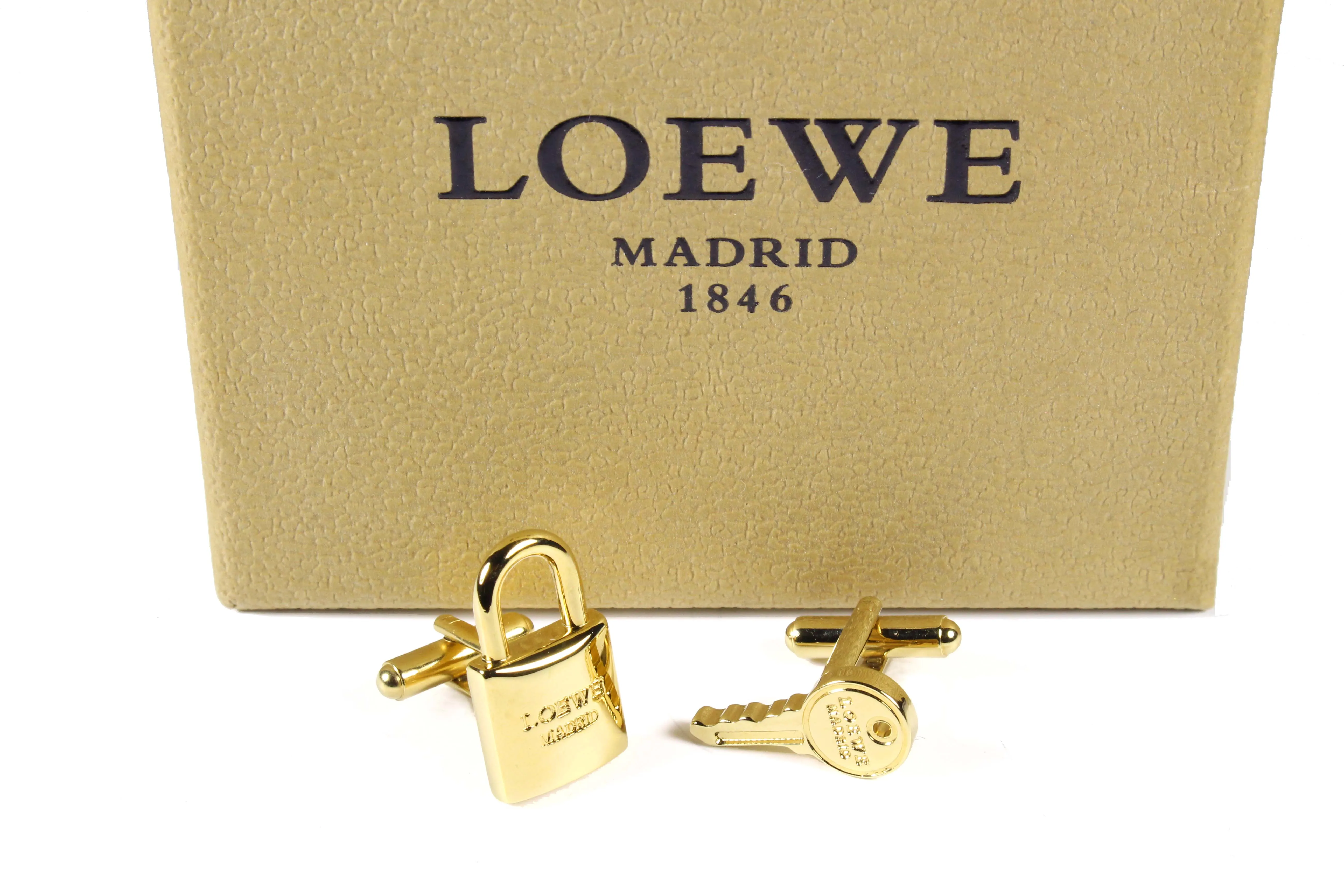 LOEWE padlock and key cufflinks