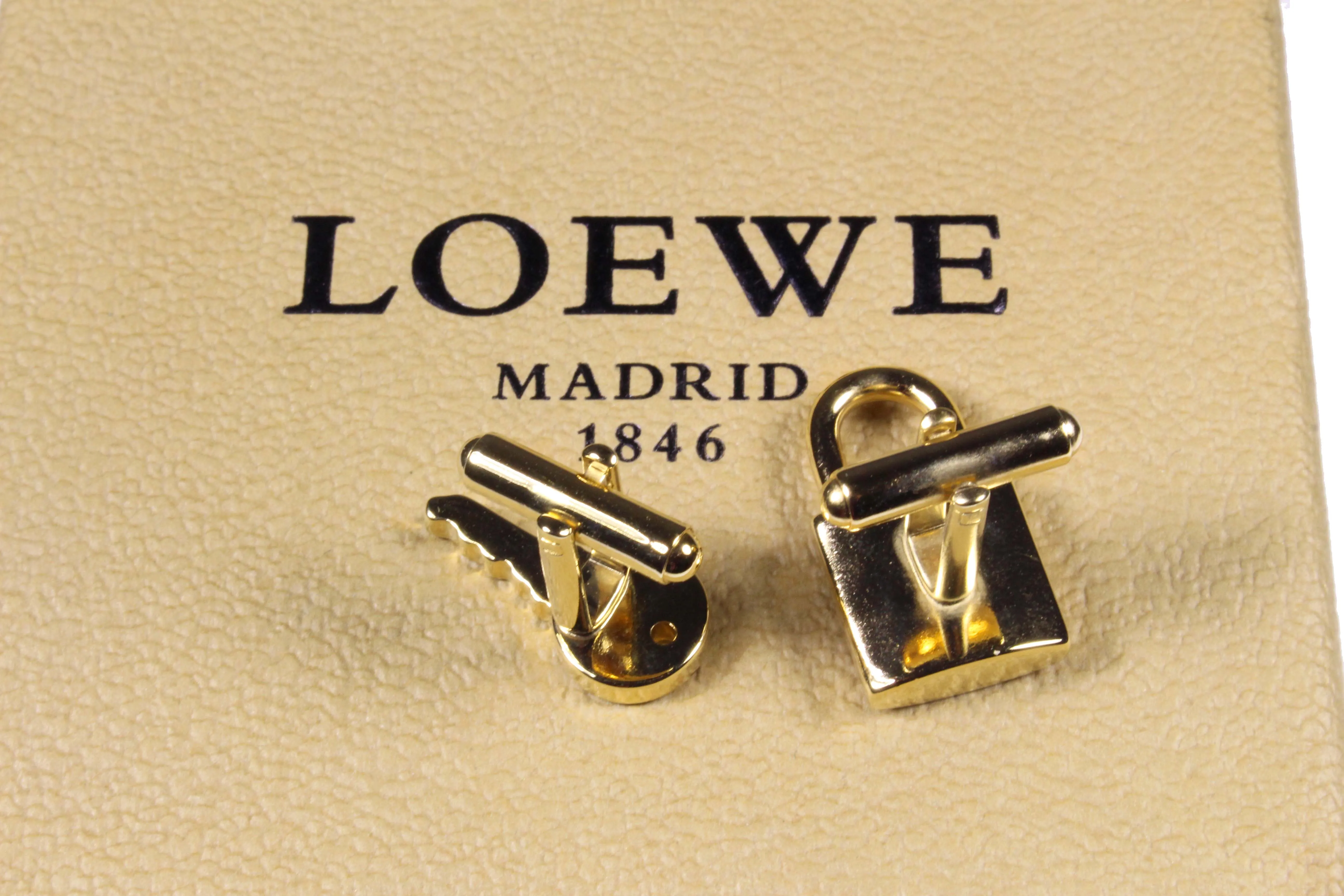 LOEWE padlock and key cufflinks