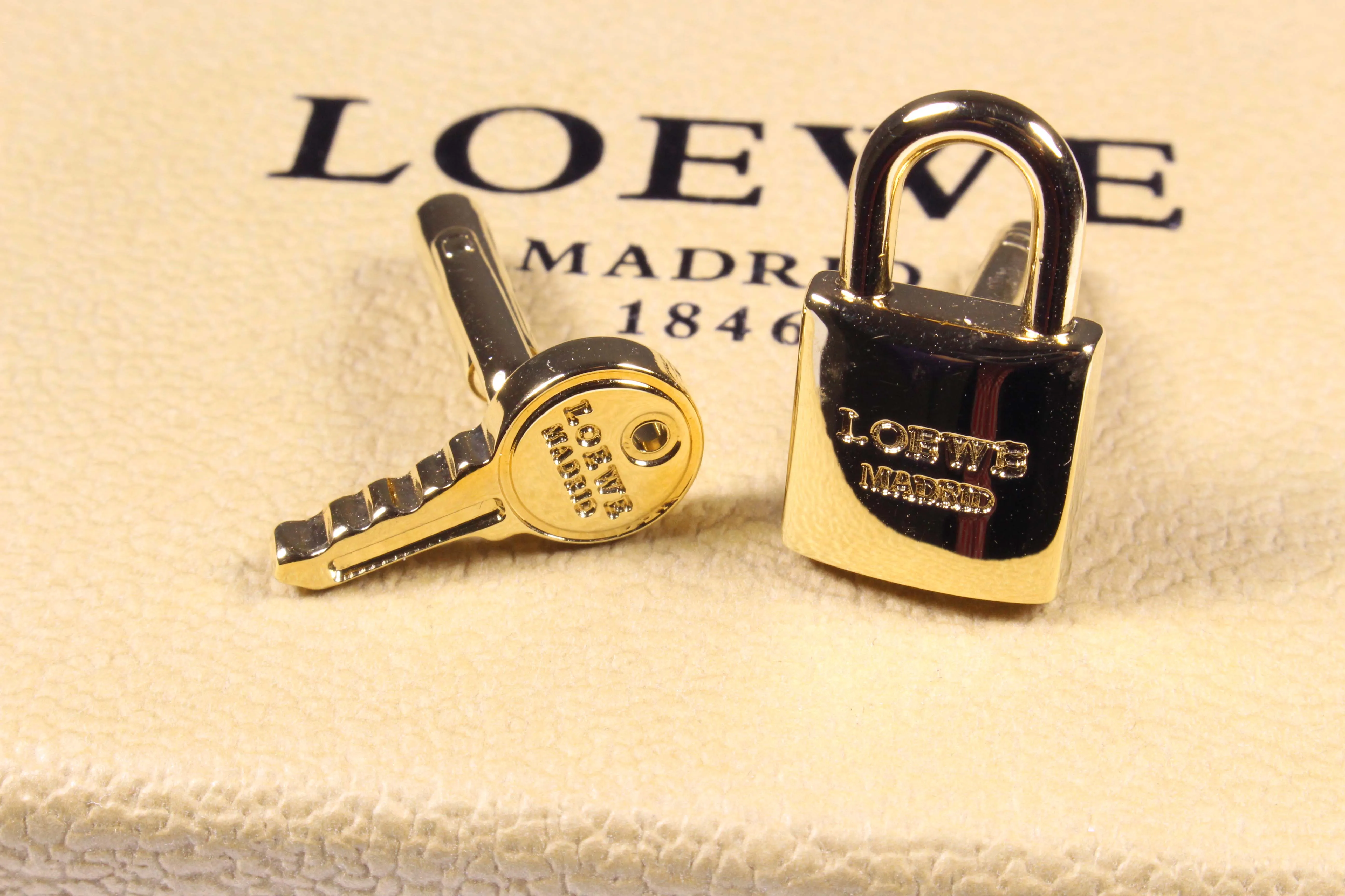 LOEWE padlock and key cufflinks