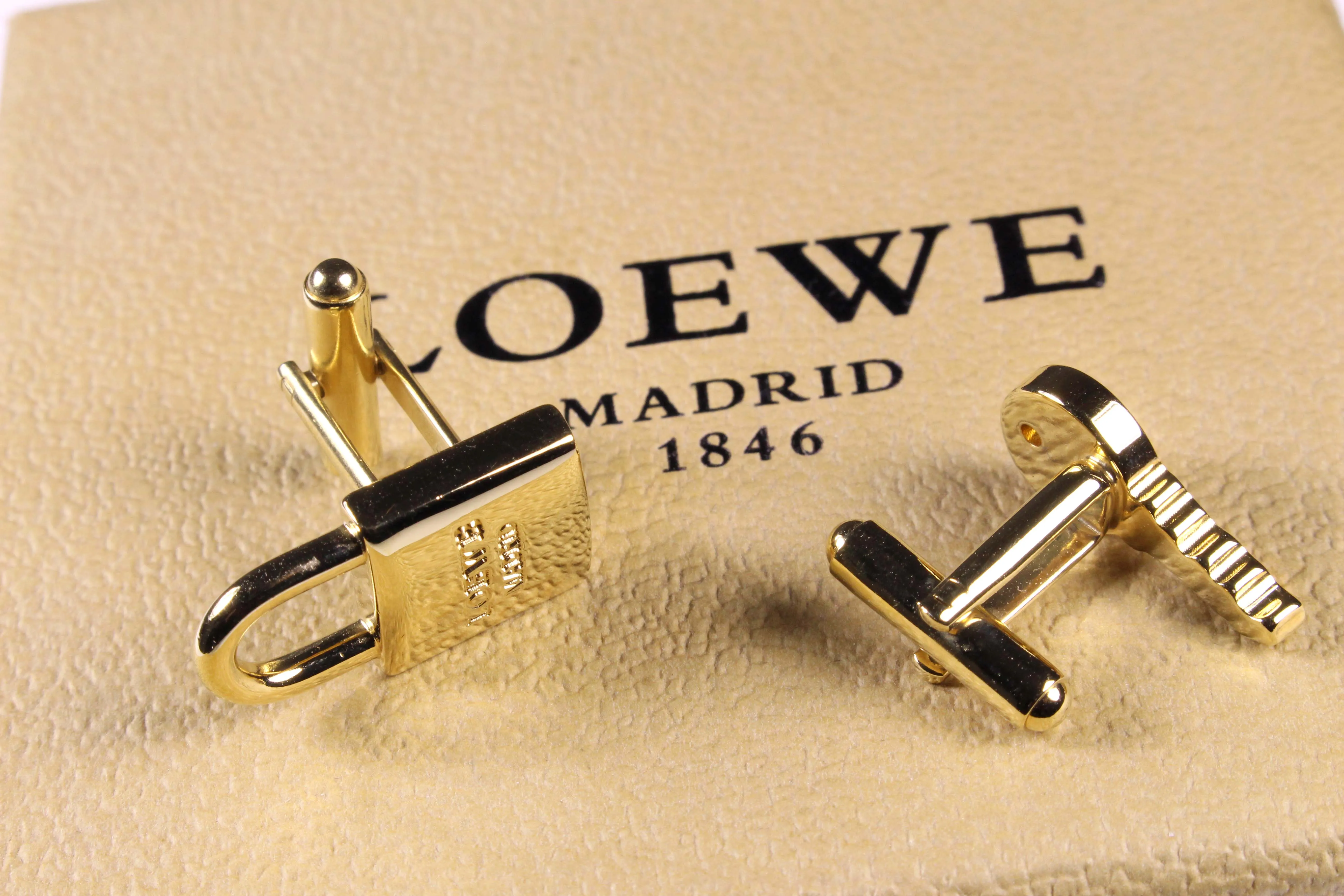 LOEWE padlock and key cufflinks