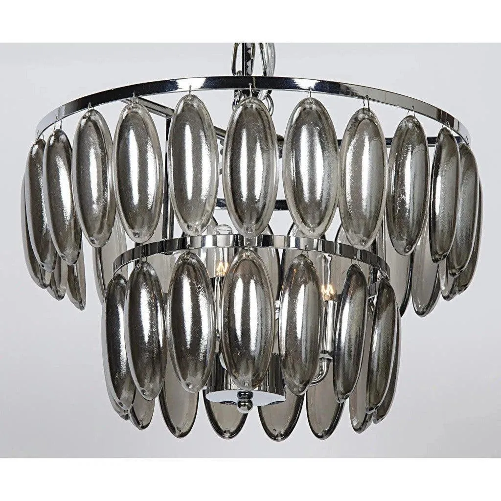 Lolita Metal and Glass Small Chandelier With Chrome Finish