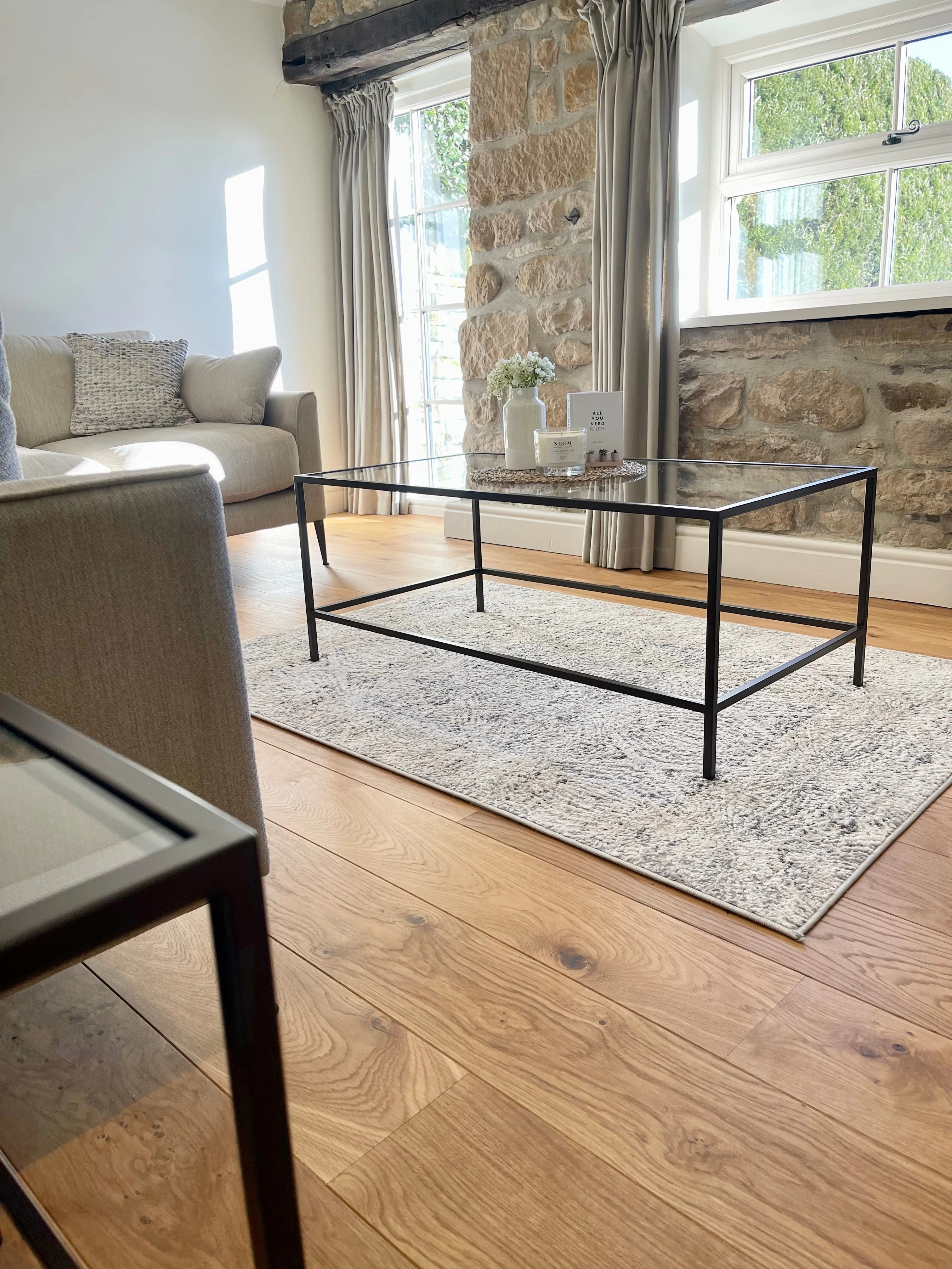 Madison Glass Metal Coffee Table - Dark Bronze