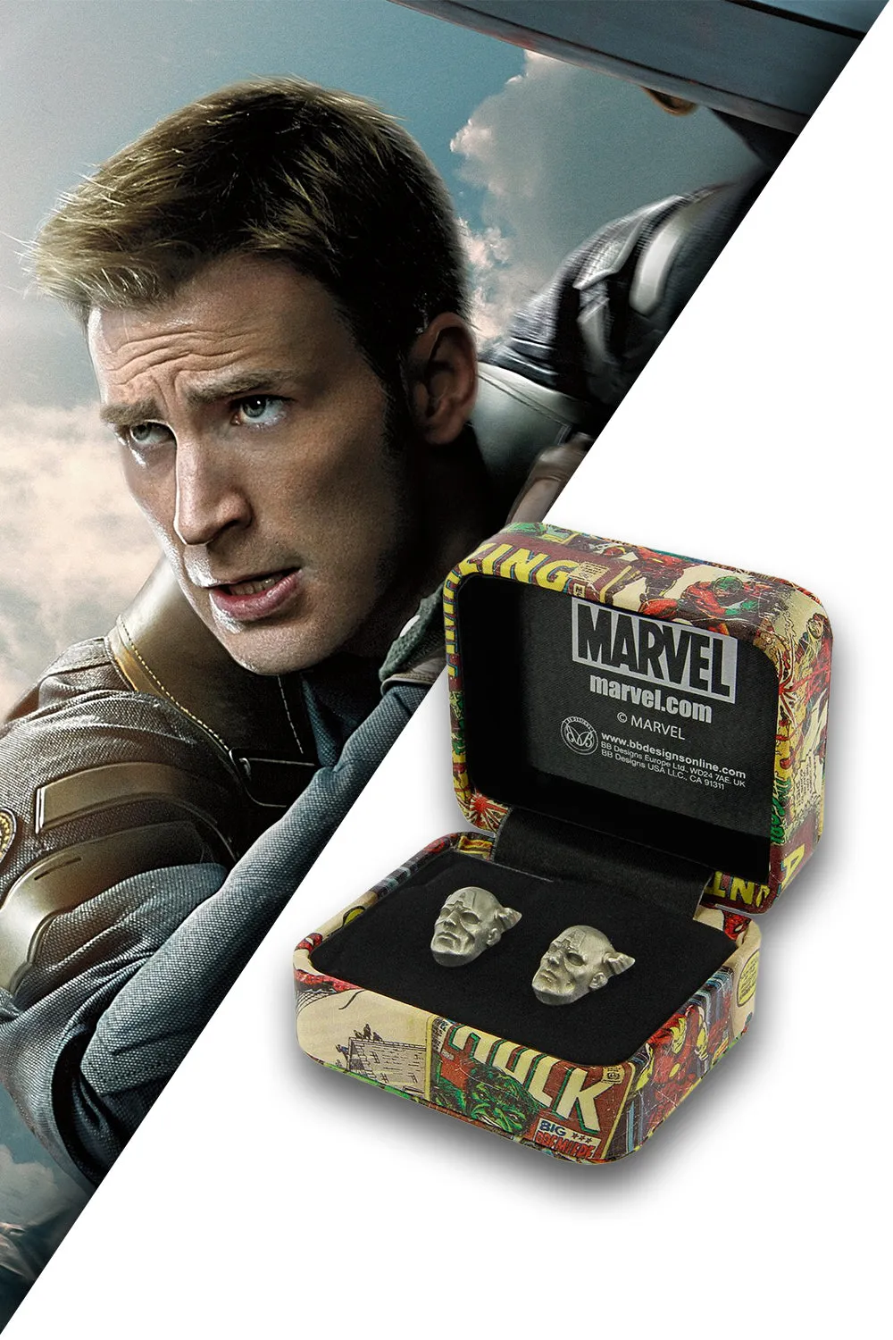 Marvel Comics Men’s Super Hero Captain America 3D Cufflinks