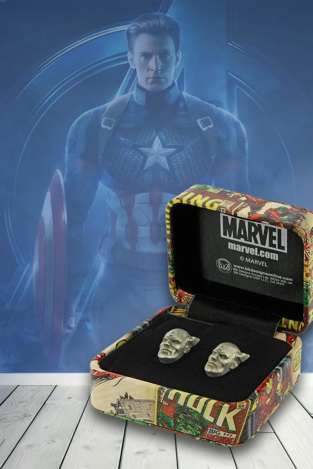 Marvel Comics Men’s Super Hero Captain America 3D Cufflinks