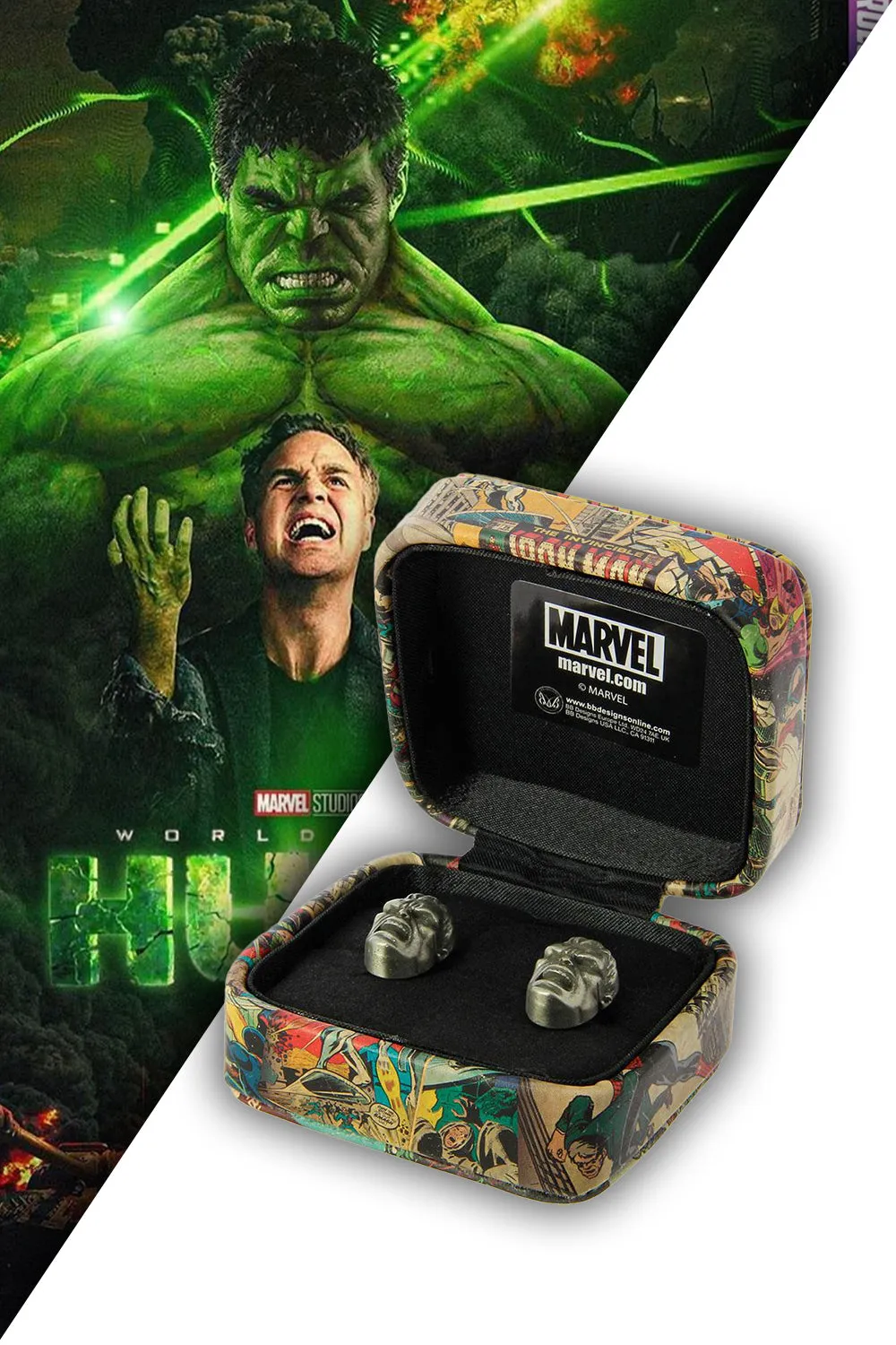 Marvel Comics Men’s Super Hero Hulk 3D Cufflinks with gift box