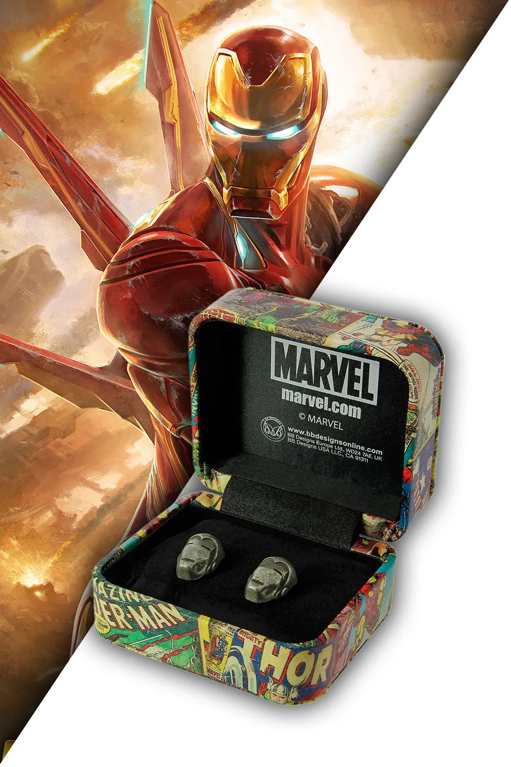 Marvel Comics Men’s Super Hero Iron Man 3D Cufflinks