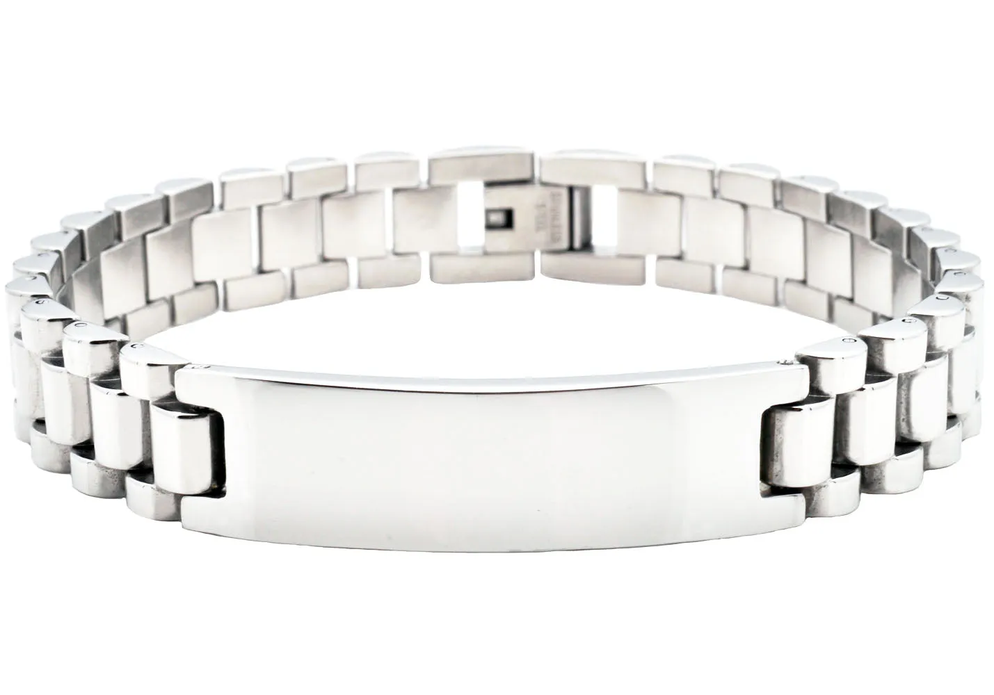 Mens Engravable Stainless Steel ID Bracelet