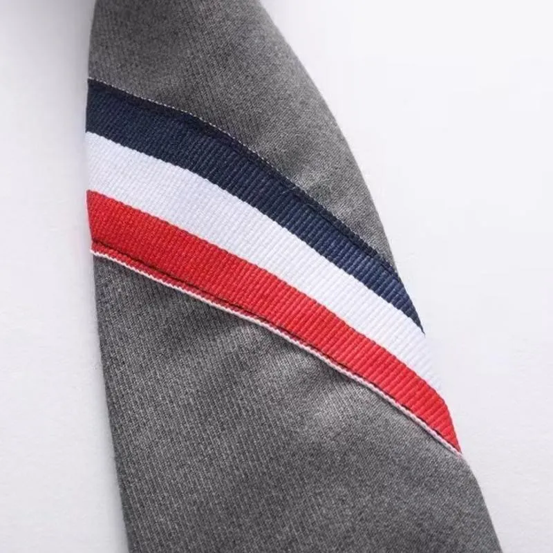 Men's zipper tie Fashion Pattern Striped Cotton Tie Preppy Student Slim Necktie