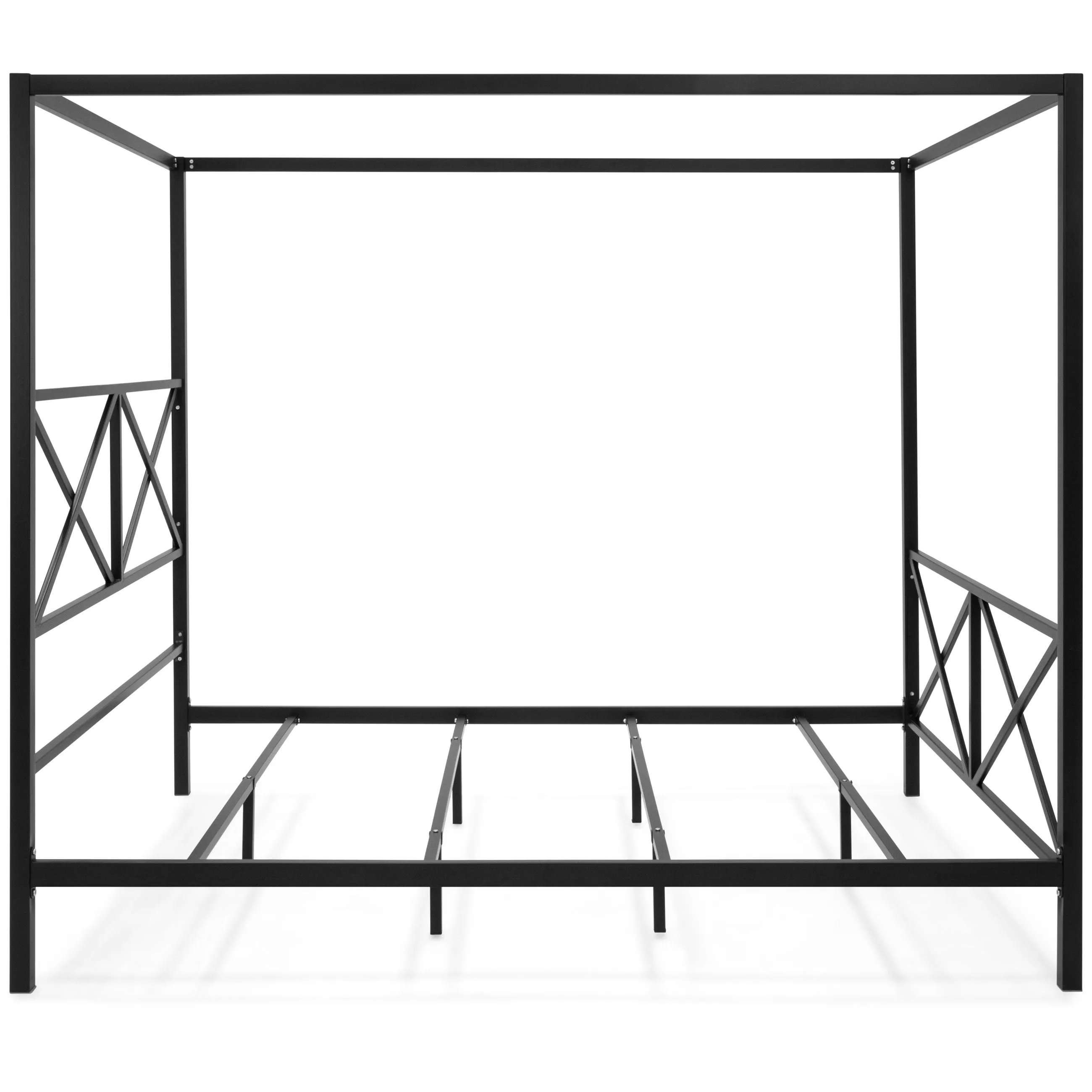 Modern Metal 4 Post Canopy Queen Bed Frame