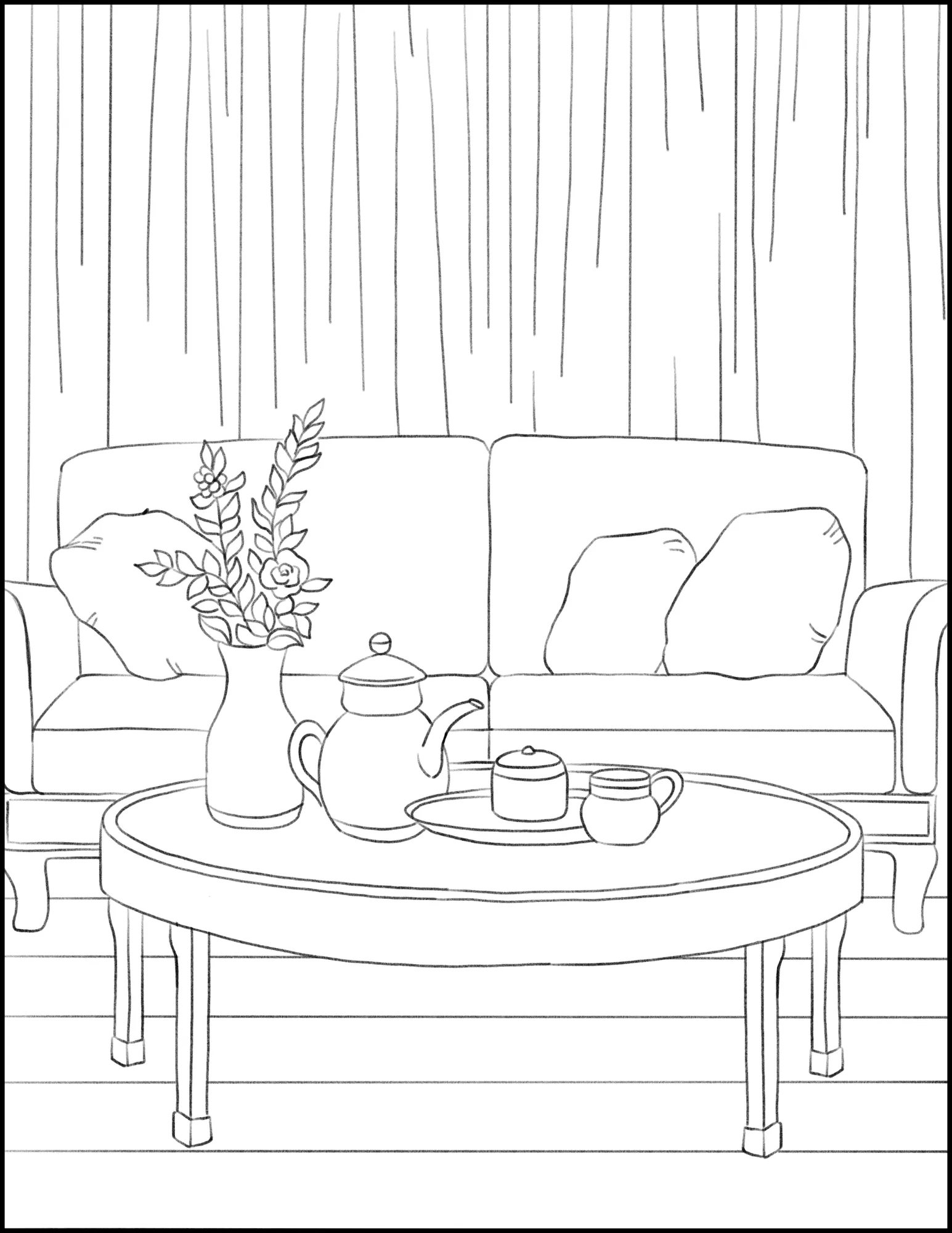 Multi Book: Flowers, Animals, and Home Interior Designs Printable Coloring Book