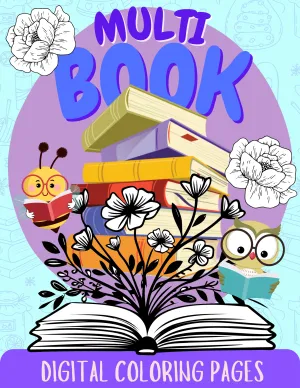 Multi Book: Flowers, Animals, and Home Interior Designs Printable Coloring Book