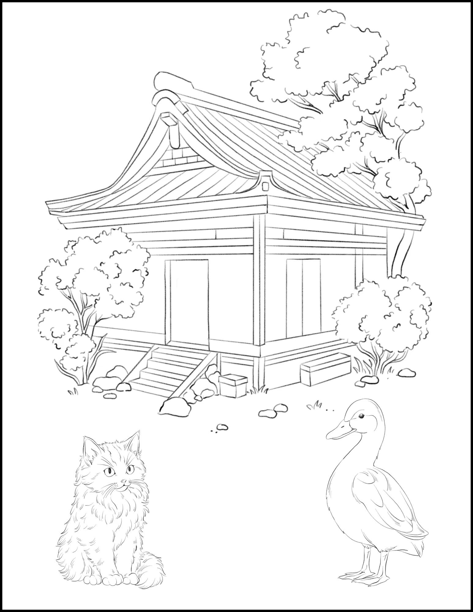 Multi Book: Flowers, Animals, and Home Interior Designs Printable Coloring Book