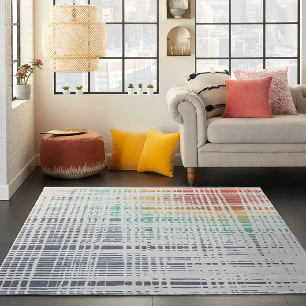 MULTI FACET Contemporary Geometric Rug, Multi colour