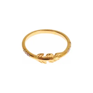 Nialaya Elegant Gold Plated Sterling Silver CZ Ring