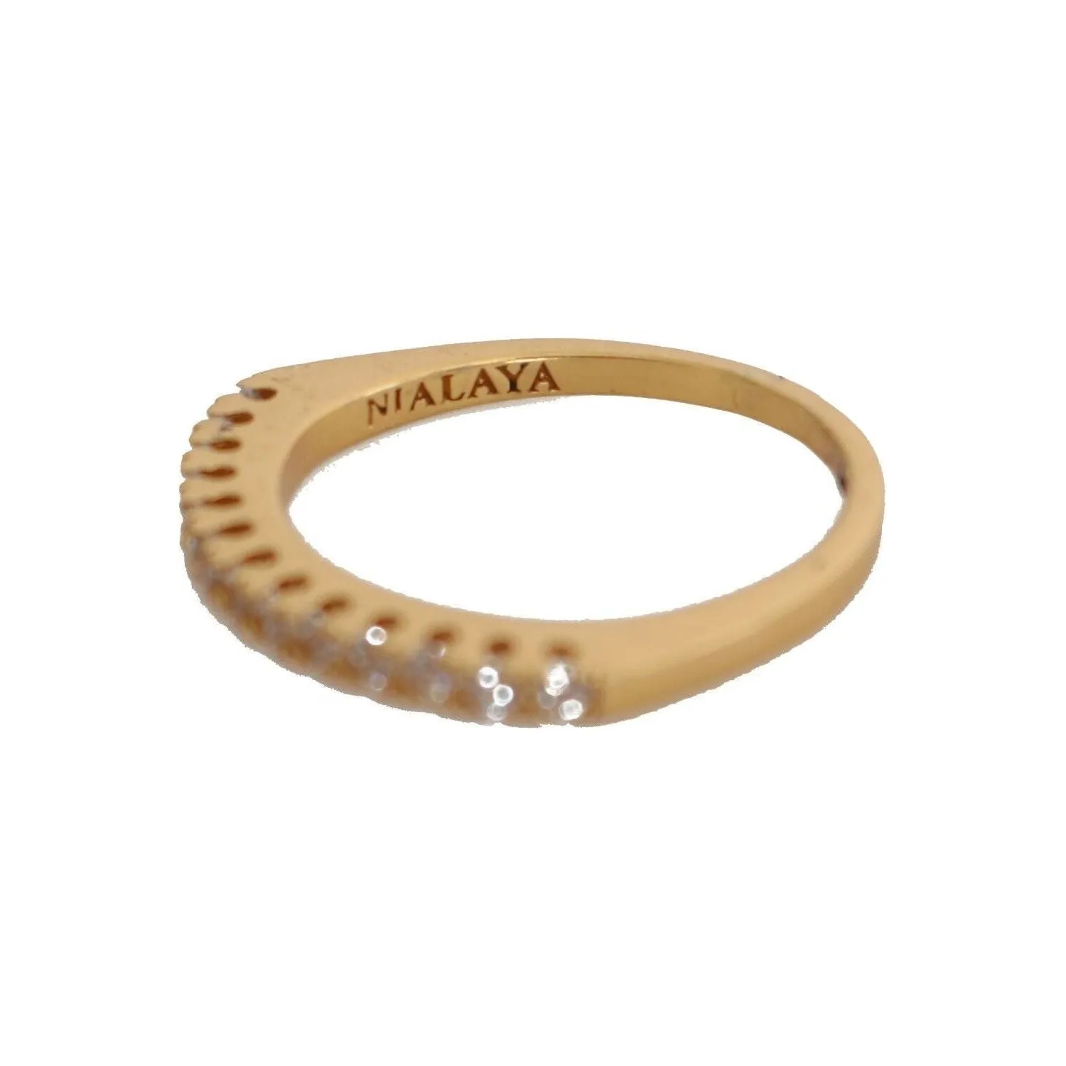 Nialaya Gleaming CZ Crystal Gold-Plated Ring