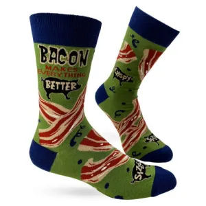 Novelty: Bacon Makes Everything Better - Crew Socks