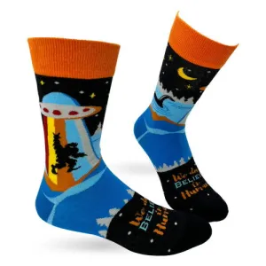 Novelty: We Don't Believe in Humans - Crew Socks