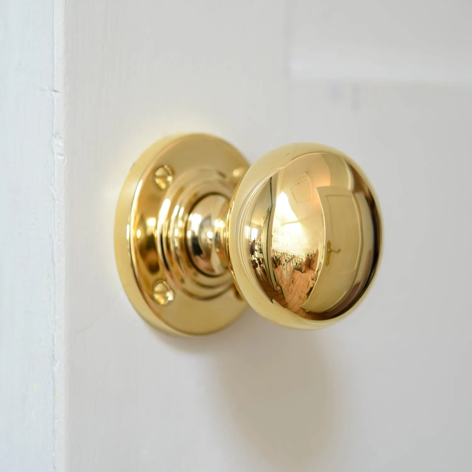 Polished Brass Large Bun Door Knobs